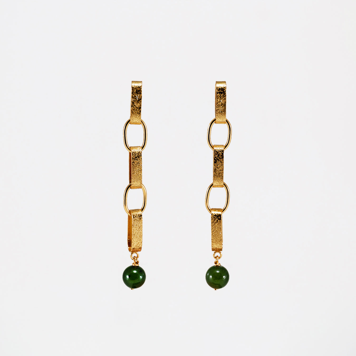 Boucles d'oreilles Apollo en or avec jade