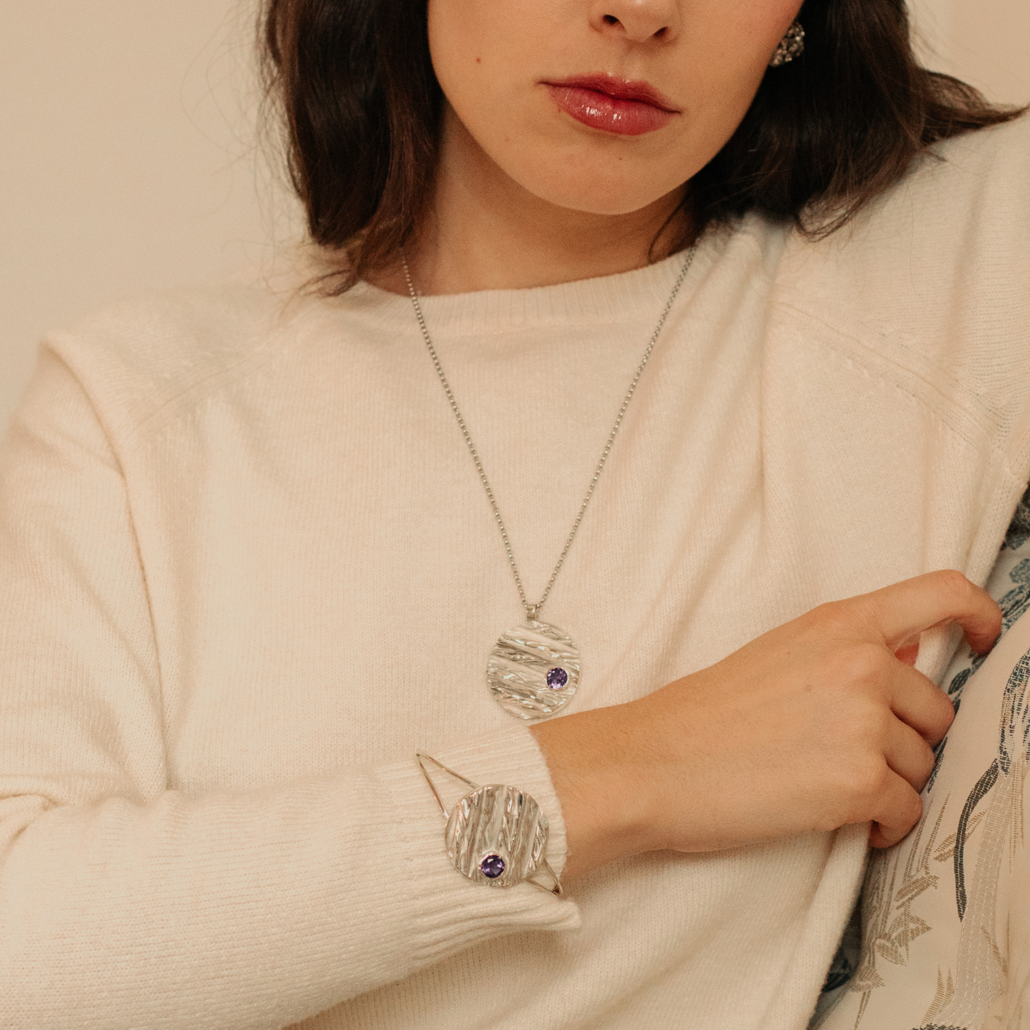 Bracelet d'esclave Waves avec améthyste