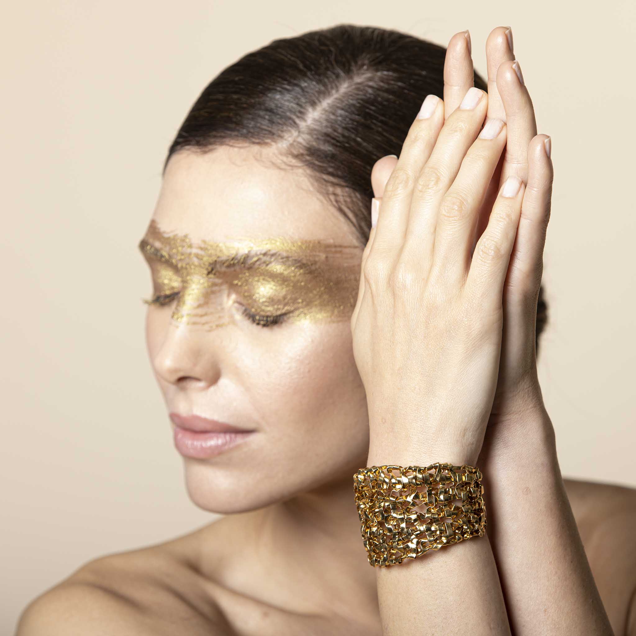 Bracelet tressé doré