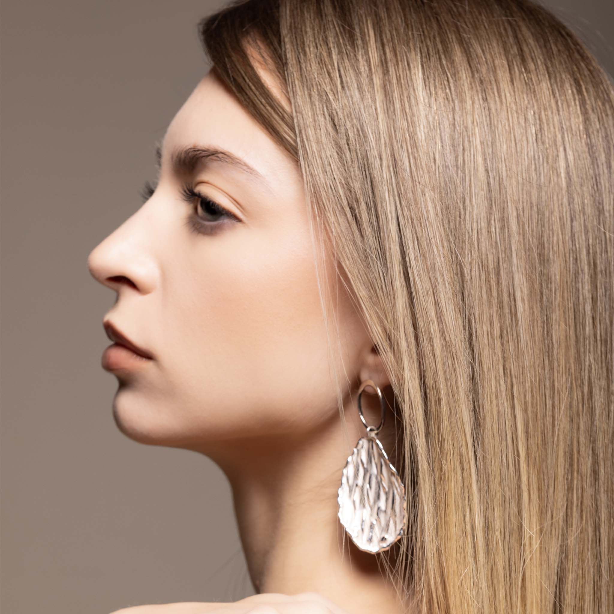 Boucles d'oreilles ovales ondulées